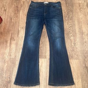 KANCAN | mid rise flare jeans dark wash sz 13 (30)